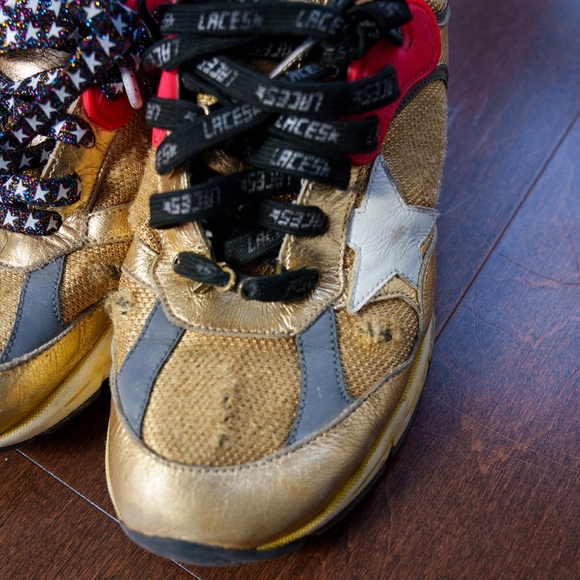 GGDB GOLDEN GOOSE Women's Dad-Star gold with white star, 39 - Picture 8 of 13